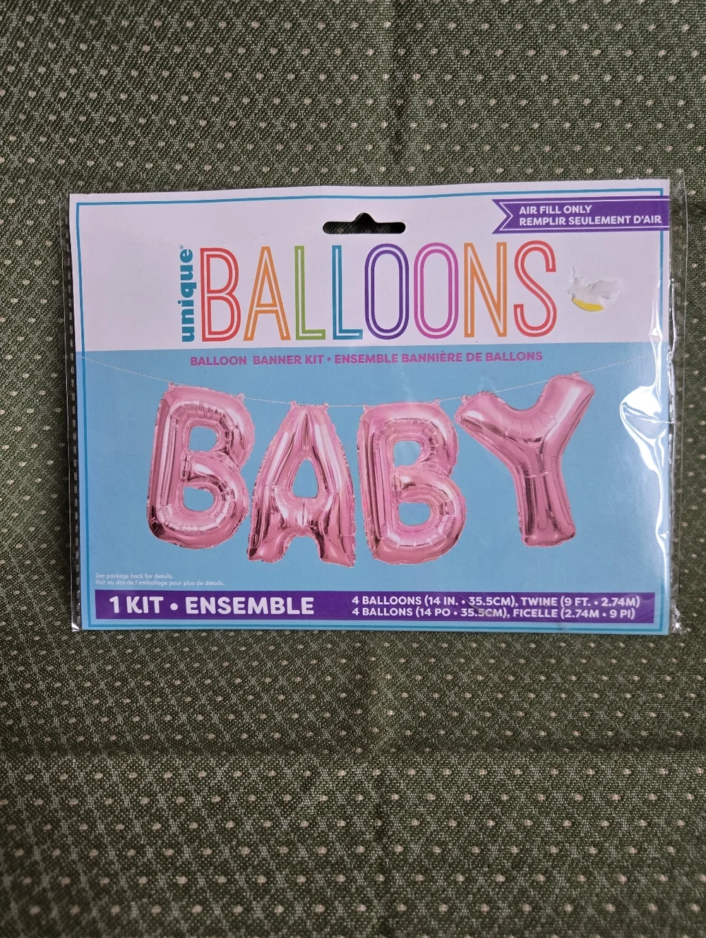 Pink 'BABY' Balloon Banner Kit